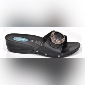 New Aryan Black summer low heel mules size 6